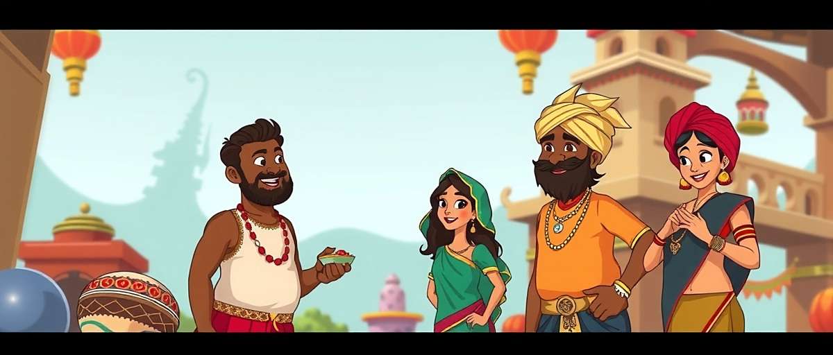 Curry Adventure showing regional characters in traditional Indian attire